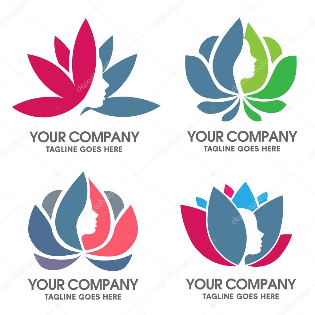 Elegant and modern concept female face on Lotus flower