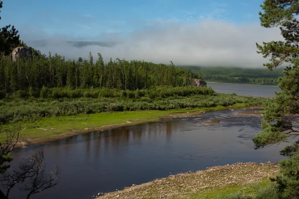 Büyük bir nehrin Üstten Görünüm.