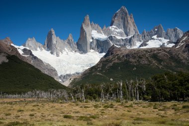 Fitz Roy tepesine açık görünüm.