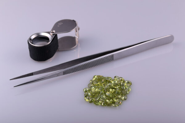 Faceted natural peridot.