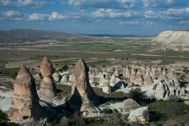 Kapadokya kaya ile muhteşem manzaralar.