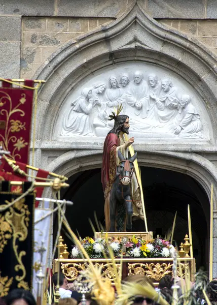 Palm Sunday Image Season Penance Holy Week Brotherhood Borriquita Galapagar — Stock Photo, Image