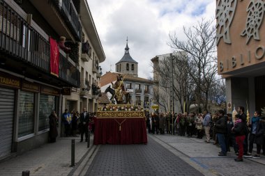 Kutsal Galapagar Borriquita Haftası Kardeşliği 'nde kefaret sezonundan önce Palm Sunday imajı.