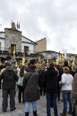 Kutsal Galapagar Borriquita Haftası Kardeşliği 'nde kefaret sezonundan önce Palm Sunday imajı.