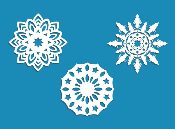 Ensemble de flocons de neige vectoriels pour Noël — Image vectorielle