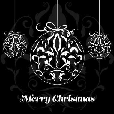 Güzel kaligrafi Noel süsleri. Vektör