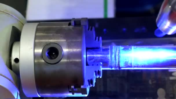 Macchina Maschiatura Laser Industriale Close Che Lavora Fabbrica Intelligente Industria — Video Stock