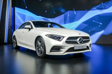 Nonthaburi-Tayland APR 2 2018: Mercedez BENZ CLS 300d show in the 39. Bangkok International Motor Show 2018 on MAR 28-8 APR 2018 at IMPACT Challenger Muang Thong Thani