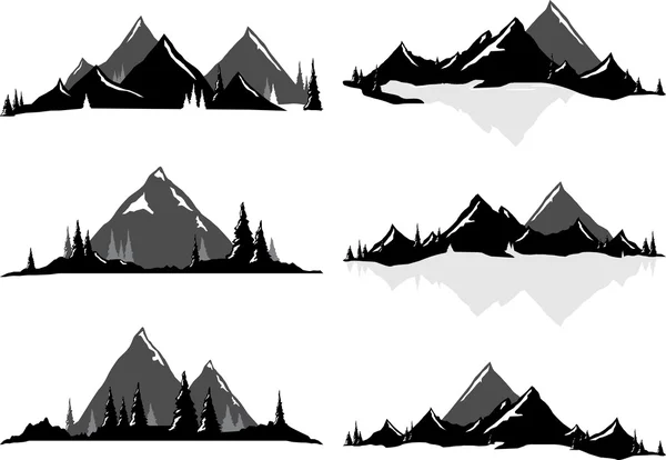 Bergskedjorna och vackra scener — Stock vektor