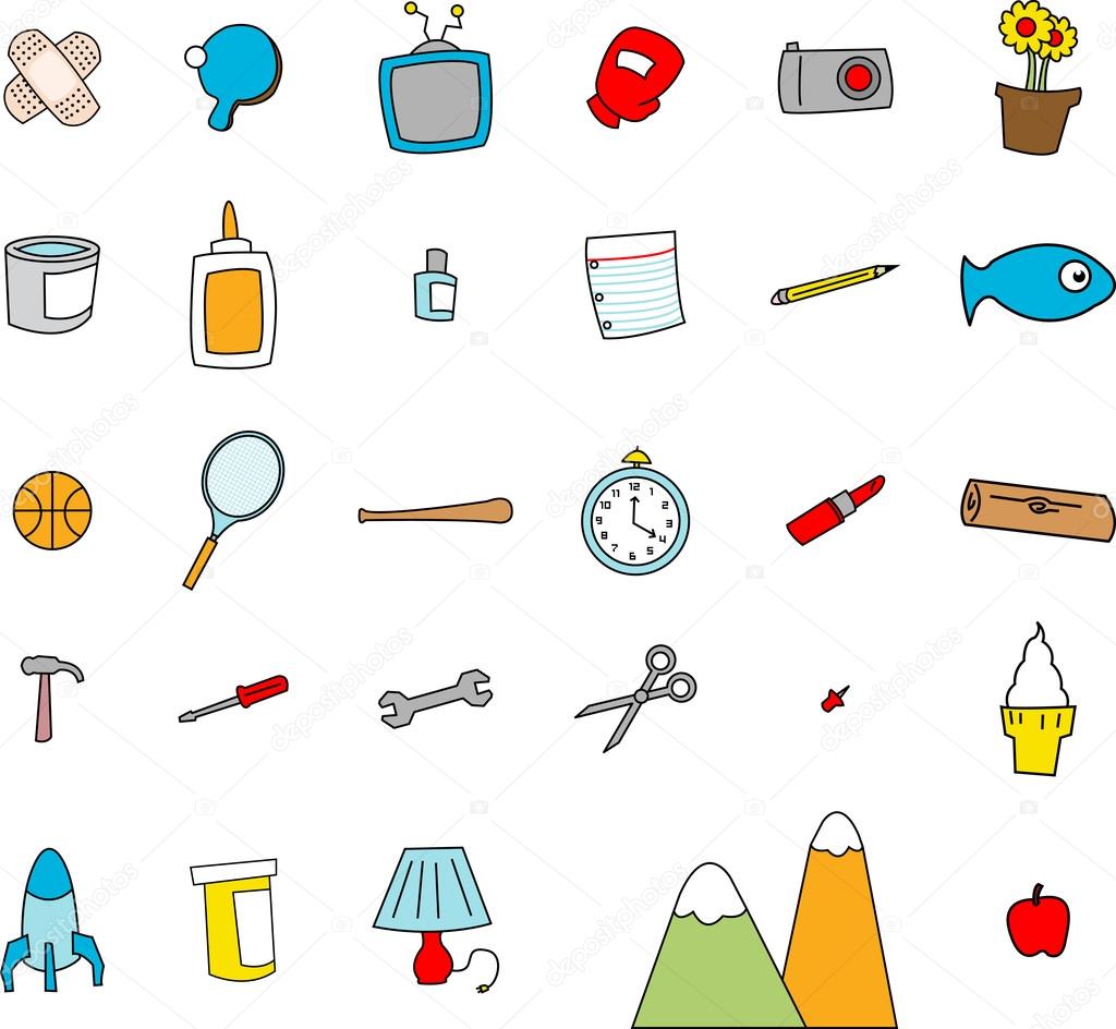 Childlike Doodles of Everyday Objects