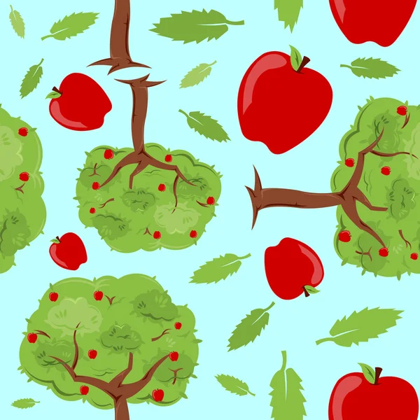 Apple дерев безшовні візерунком — стоковий вектор