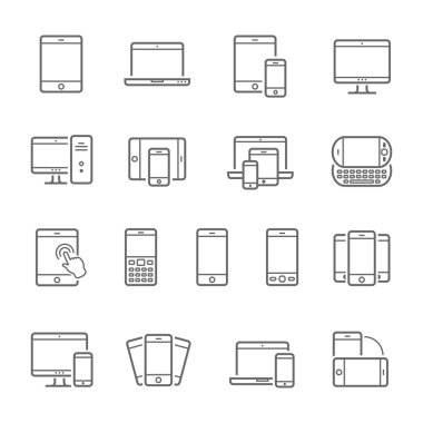 Satırları Icon set - duyarlı aygıtlar