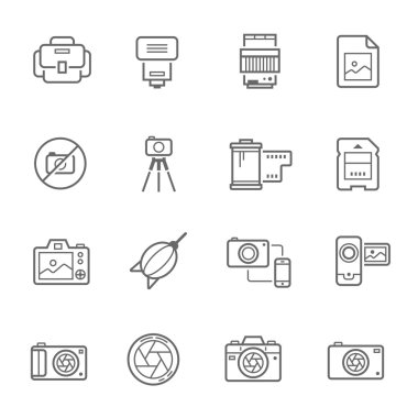 Satırları Icon set - Fotoğraf Makinası ve Aksesuar