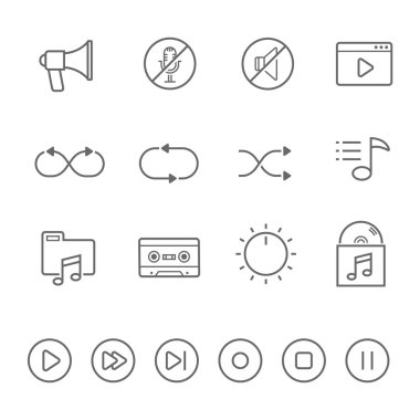 Satırları Icon set - ses denetleyicisi