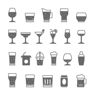 Icon set - cam ve içecek