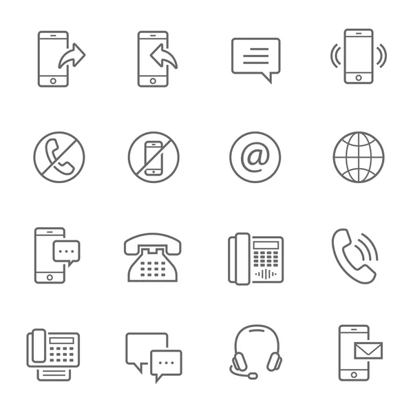 Conjunto de iconos de líneas - comunicación — Vector de stock