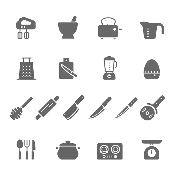 Zestaw ikon - naczynia kuchenne — Wektor stockowy