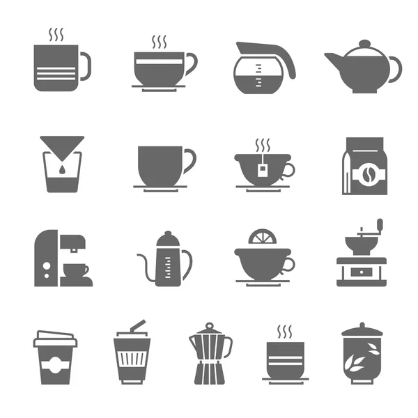 Symbol-Set - Kaffee und Tee — Stockvektor