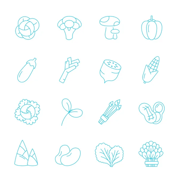 İnce çizgiler Icon set - sebze