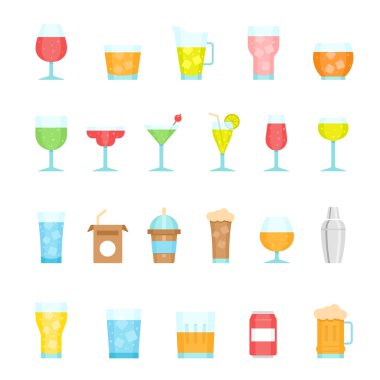 Renk Icon set - cam ve içecek