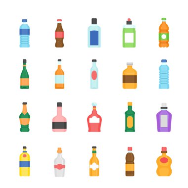 Renk Icon set - şişe ve içecek