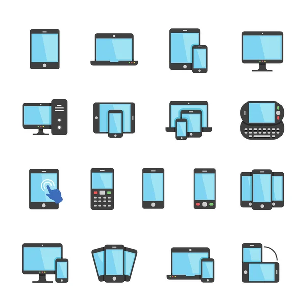 Ensemble d'icônes couleur - appareils sensibles — Image vectorielle
