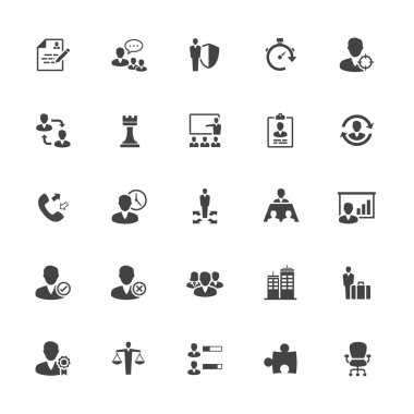 Yönetim ve insan kaynakları simgeler katı tarzı