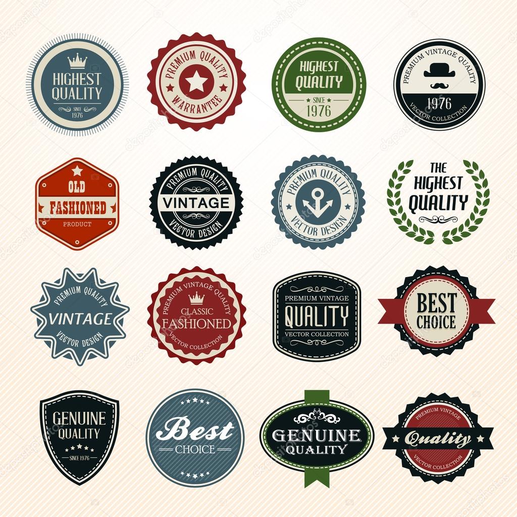 Set of retro vintage badges and labels