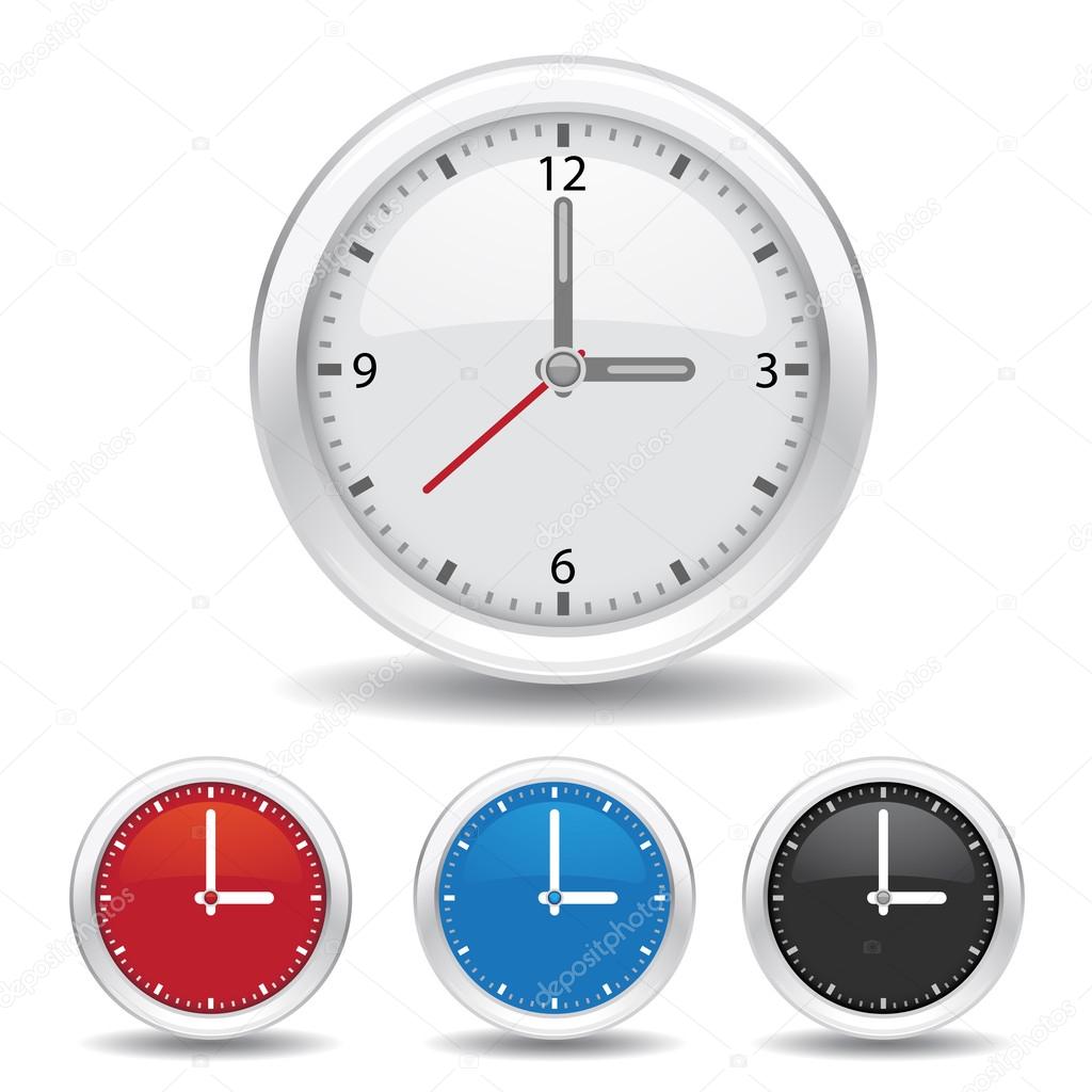 Analog Clock Vector on White Background