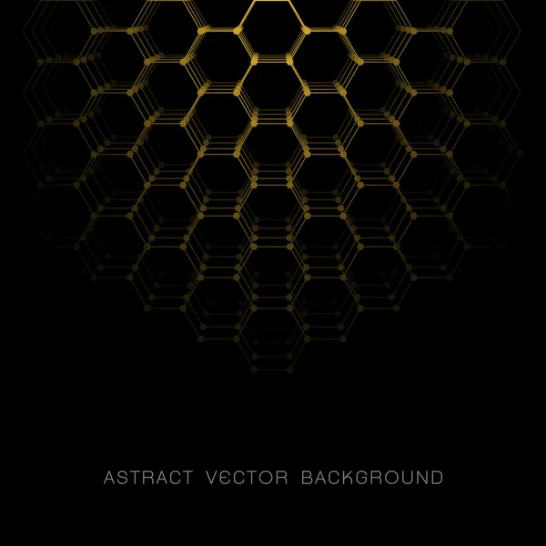 Hexágono abstracto oscuro amarillo vector fondo — Vector de stock