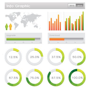 Tam renkli bilgi grafik öğeleri vektör