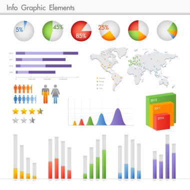 Tam renkli bilgi grafik öğeleri