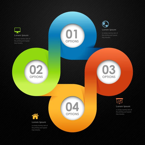Banner de opciones de estilo de color completo de círculo de negocios moderno. Ilustración vectorial . — Vector de stock