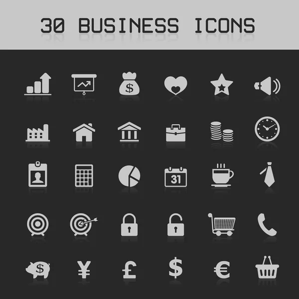 Icono de elementos de diseño de negocio ligero en la ilustración vectorial de fondo oscuro — Vector de stock