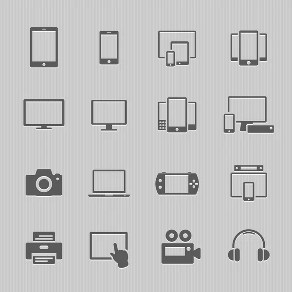 Dispositivo de comunicación vector iconos — Vector de stock