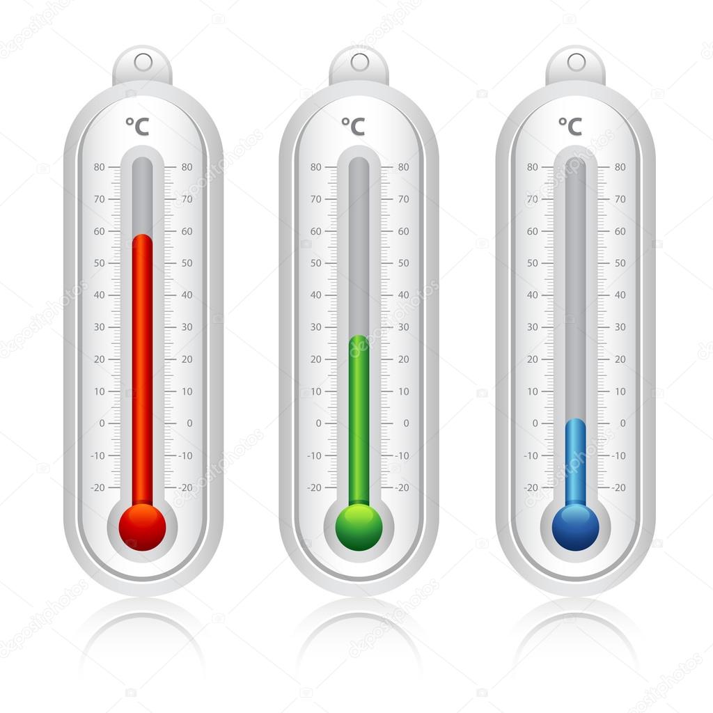 Thermometer Temperature indicators, blue, green, red