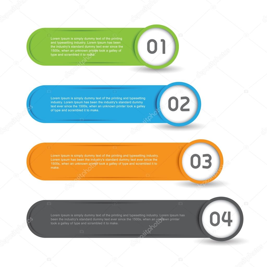Round numbered banners fully editable / can be used for info graphics / numbered banners / graphic or website layout vector