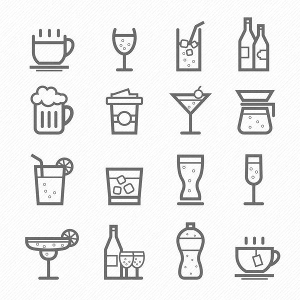 Beverage symbol line icon on white background vector illustration — Stock Vector