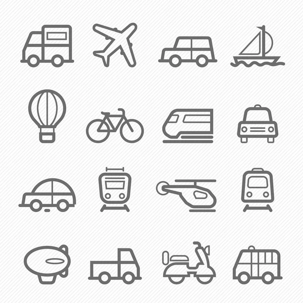 Icono de línea de símbolo de transporte en la ilustración de vector de fondo blanco — Vector de stock