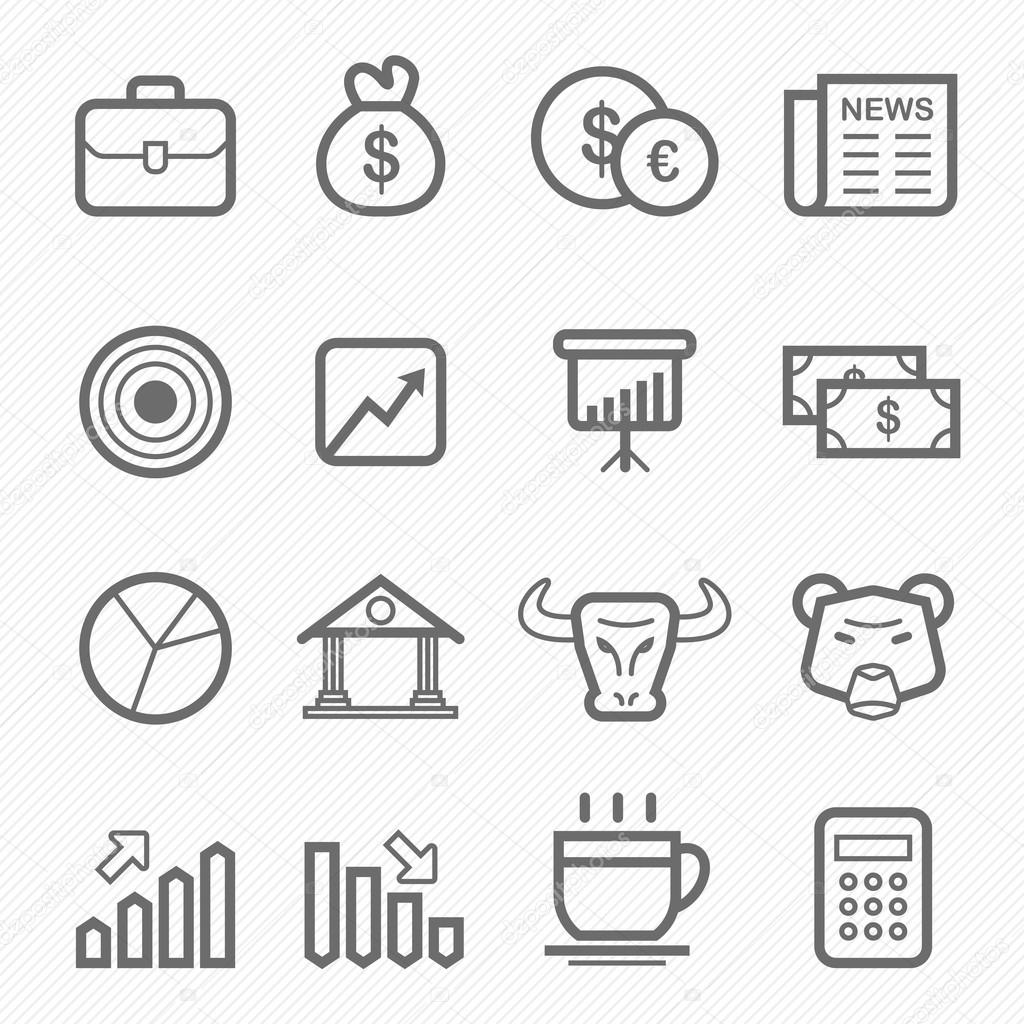 stock and market symbol line icon on white background vector illustration