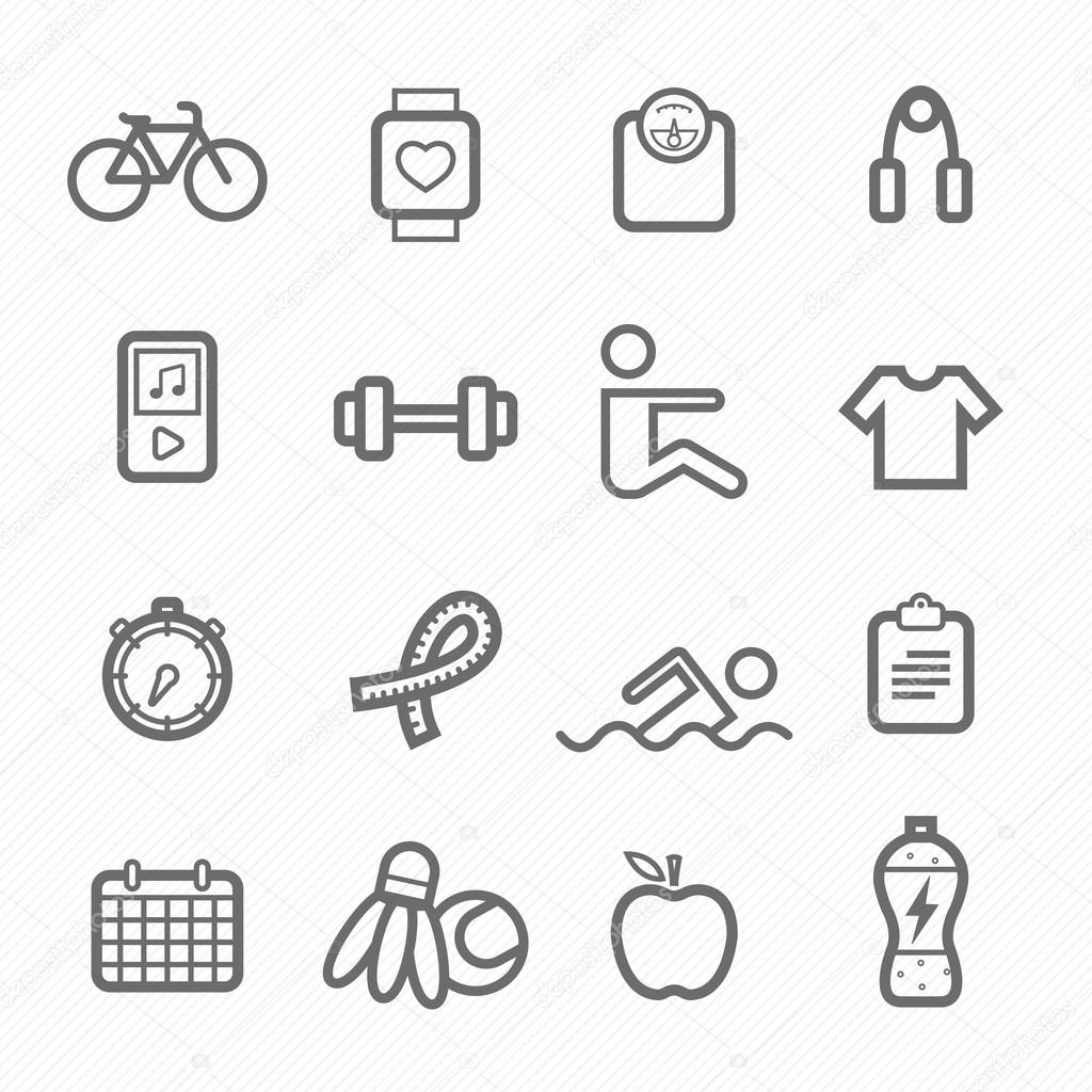 exercise symbol line icon on white background vector illustration