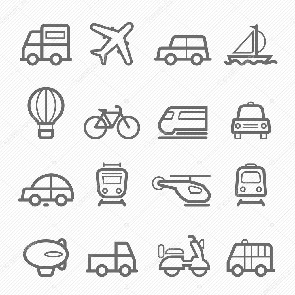 transportation symbol line icon on white background vector illustration