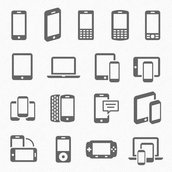 Icônes de conception réactive pour web- écran d'ordinateur, smartphone, tablette icônes ensemble — Image vectorielle