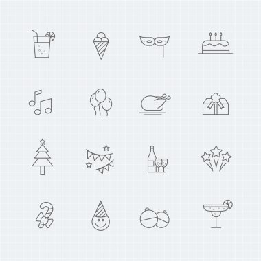 Parti vektör ince çizgi sembol simge