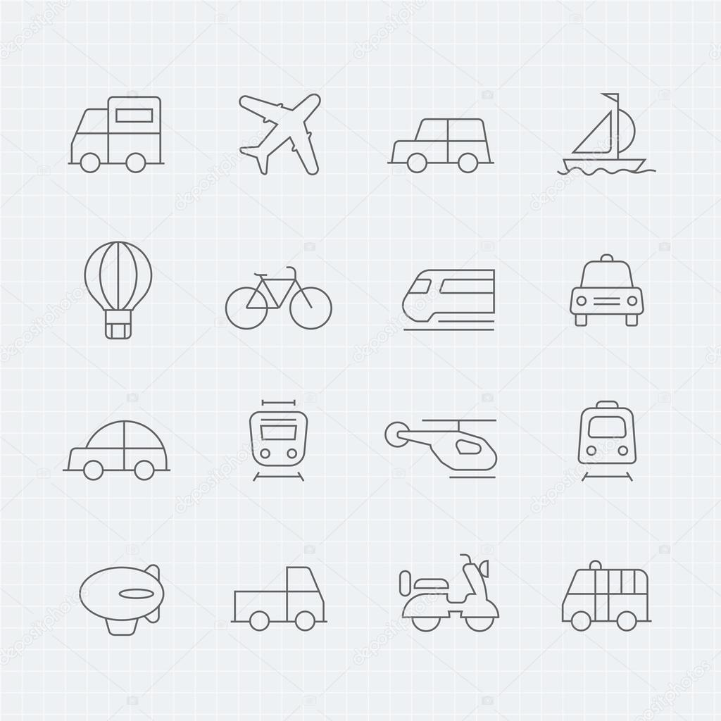 transport vector thin line symbol icon