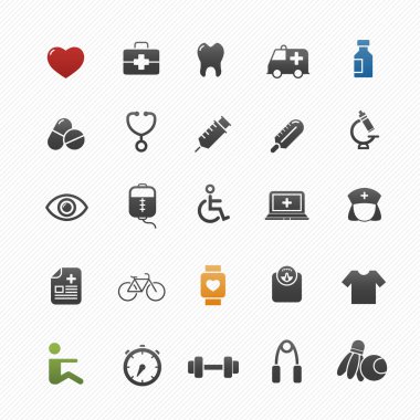 sağlıklı ve hastane vektör simgesi simgesi beyaz arka plan üzerinde