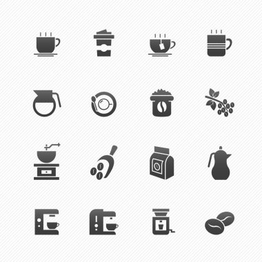 Kahve vektör simgesi simgesi beyaz arka plan üzerinde seti