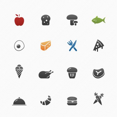 Gıda vektör simgesi simgesi beyaz arka plan üzerinde seti