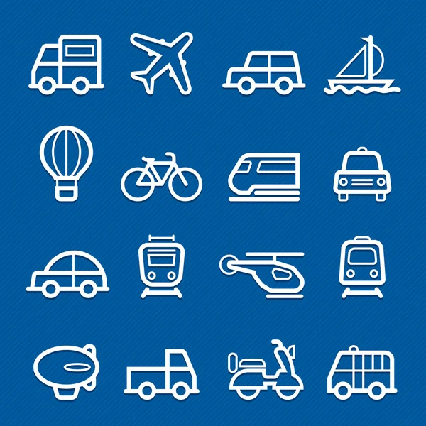 Transportation symbol line icon on blue background vector illustration — Stock Vector