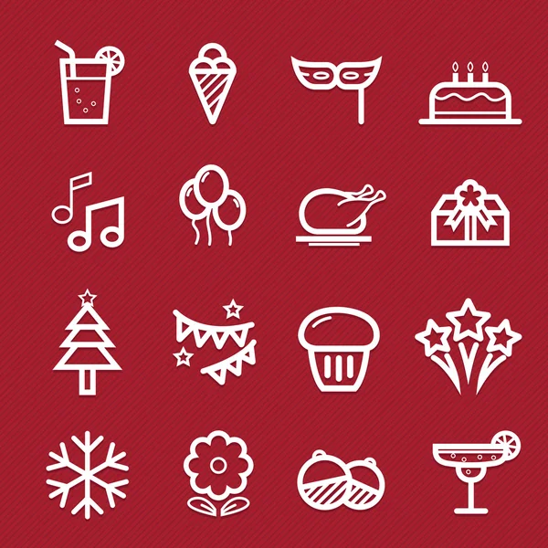 Parti sembol satırı simgesi üzerinde kırmızı bir arka plan vektör çizim